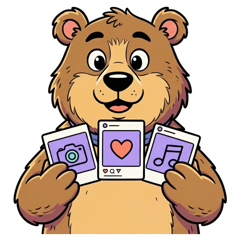 Niedźwiedź trzymający karty karuzeli